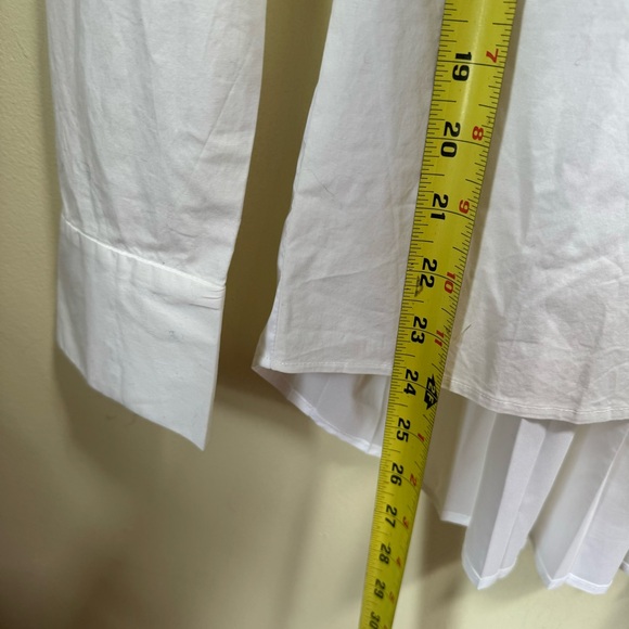 Derek Lam 10 Cotton Back Pleated Oversized Button Shirt Logo Embroidered Top S - Picture 16 of 16